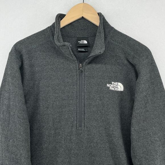 THE NORTH FACE Sweatshirt Mens L Textured Cap Rock 1/4 Zip Pullover Fleece Gray - Picture 4 of 16